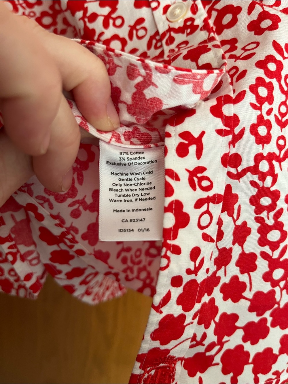 Talbots Wrinkle Resistant Button Down Shirt Ditsy Floral Daisy Pattern Size 14 - Picture 4 of 7